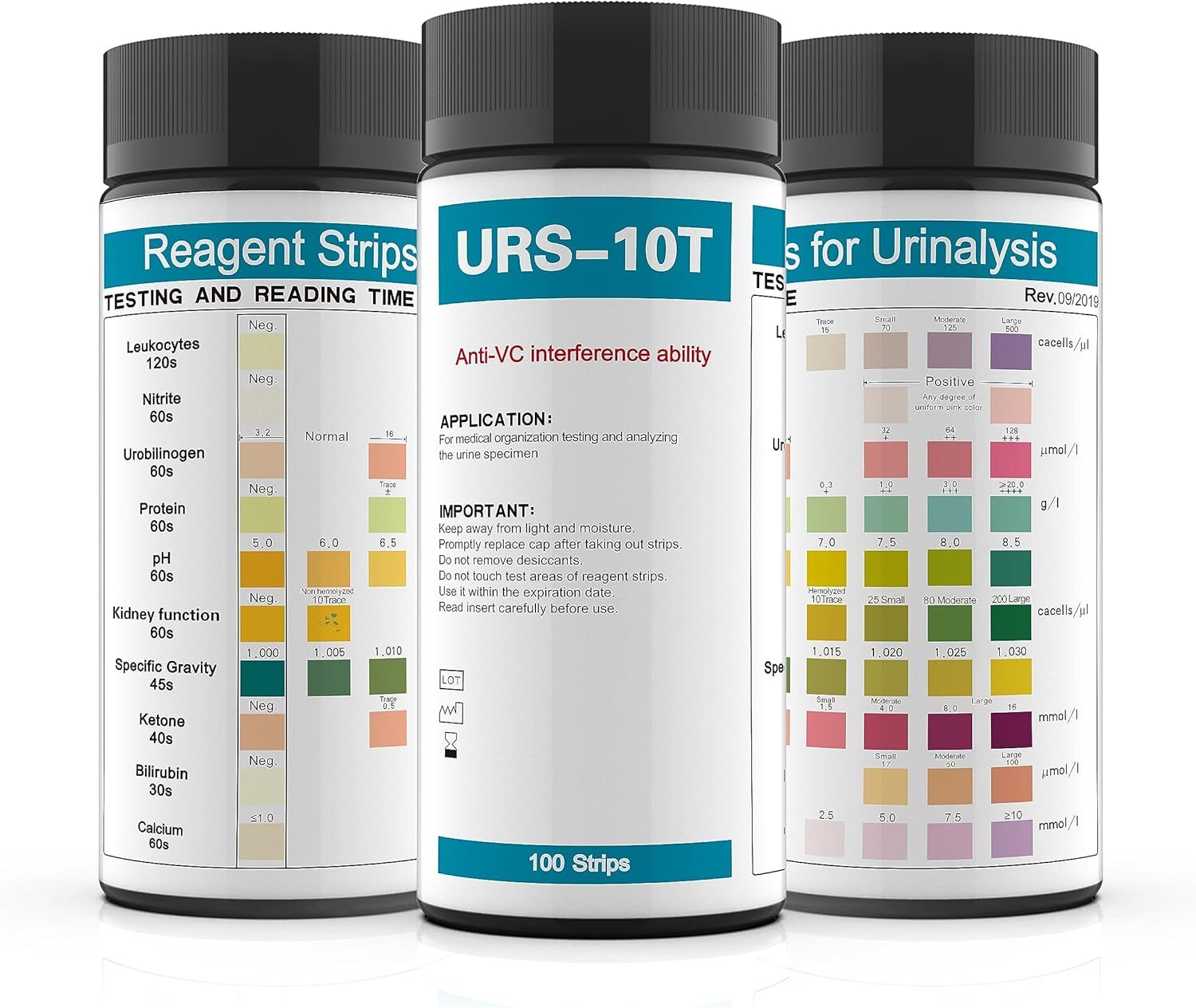 URS 10-in-1 Urine Test Strips 10 Parameters Protein pH Testing UTI, Urinalysis