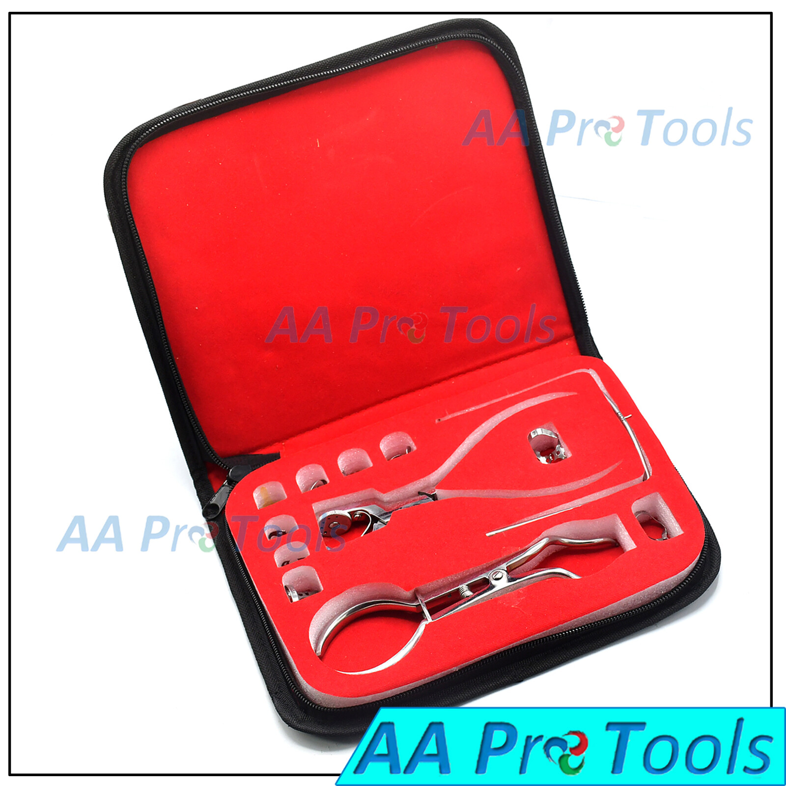 Dental RUBBER DAM SET Ainsworth PUNCH Palmer FORCEPS 12 CLAMPS FRAME Quality KIT