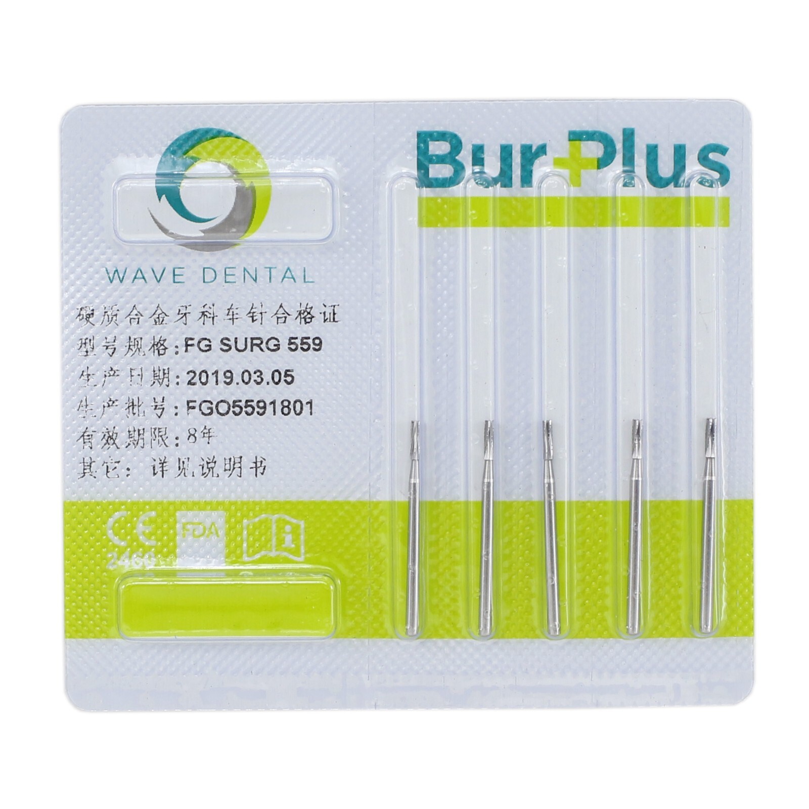 Wave Dental Surgical Length Burs 557 557L 558 Long High Speed Carbide FG SURG