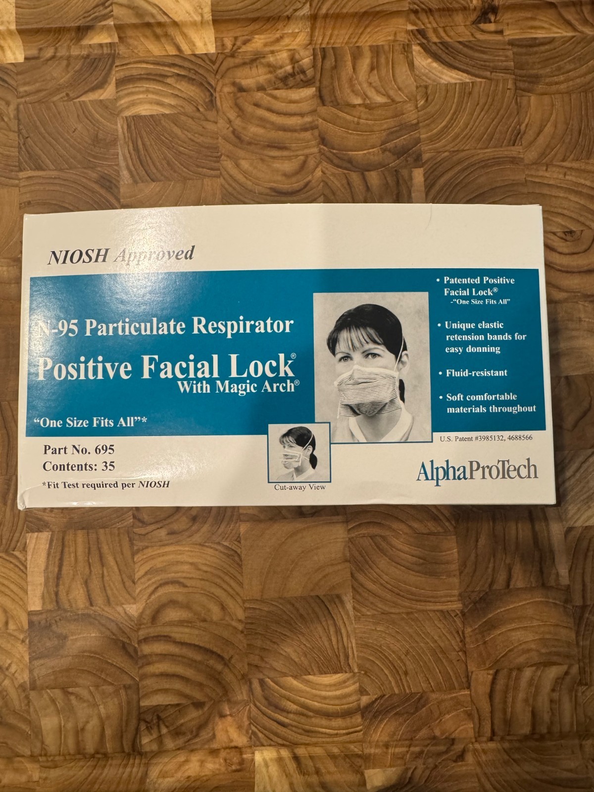 Alpha Protech N95 respirator NIOSH approved – Box of 35 Face Masks – Made in USA
