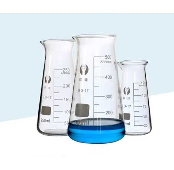 Conical Beakers 125ml-500ml Borosilicate Glass Triangle Beaker Chemistry Lab