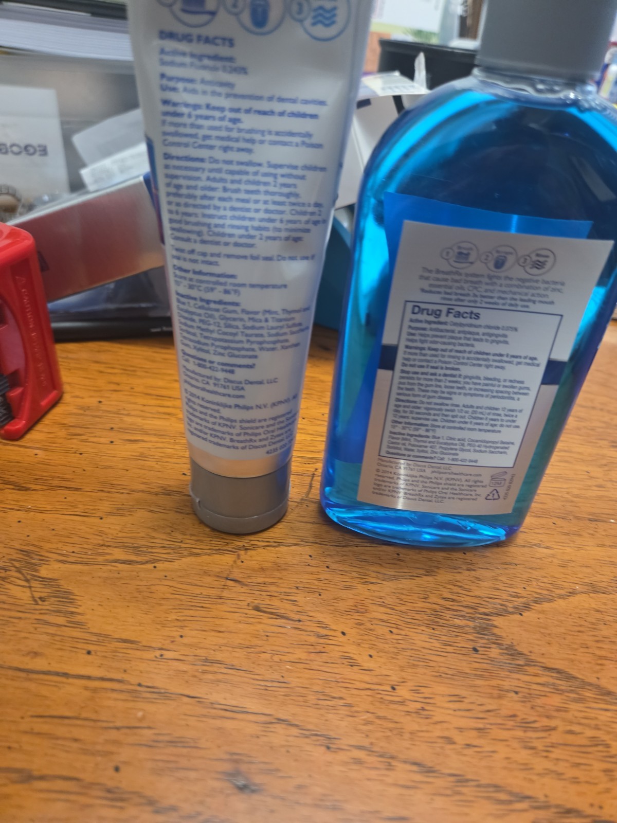 Philips Sonicare WHITENING TOOTH PASTE 4OZ + MOUTH RINSE 8OZ EXPIRED 06/2018