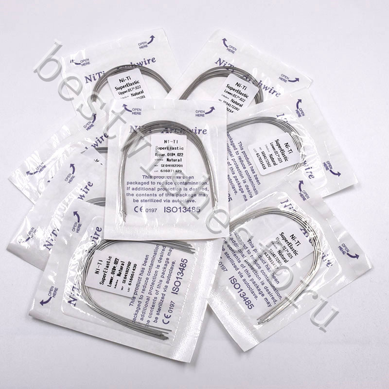 100 Pcs Dental NITI Rectangular Arch Wire Natural Upper Lower 014*025-021*025