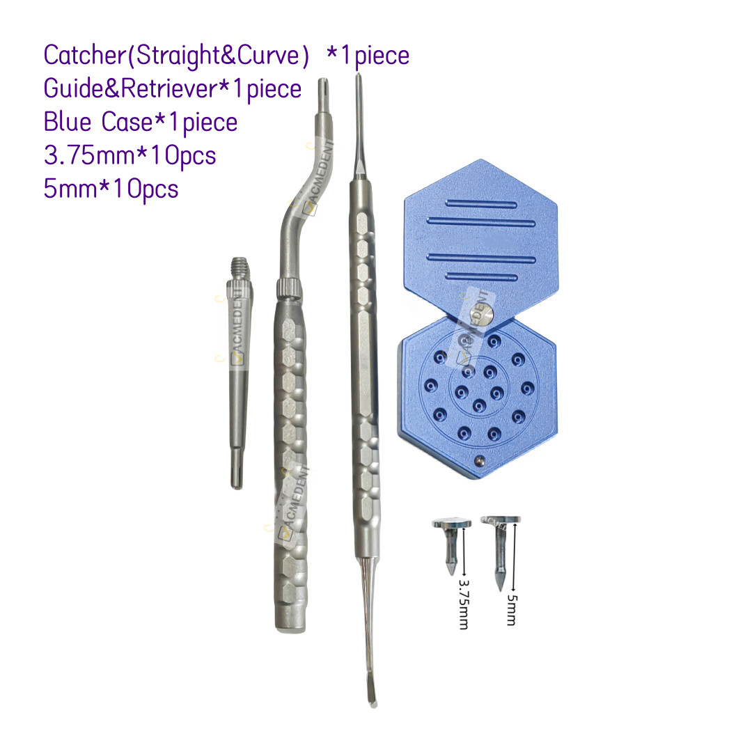 Dental GBR Bone TAC Pins Tacks Membrane Guide Tacker Retriever Guide Handle Case