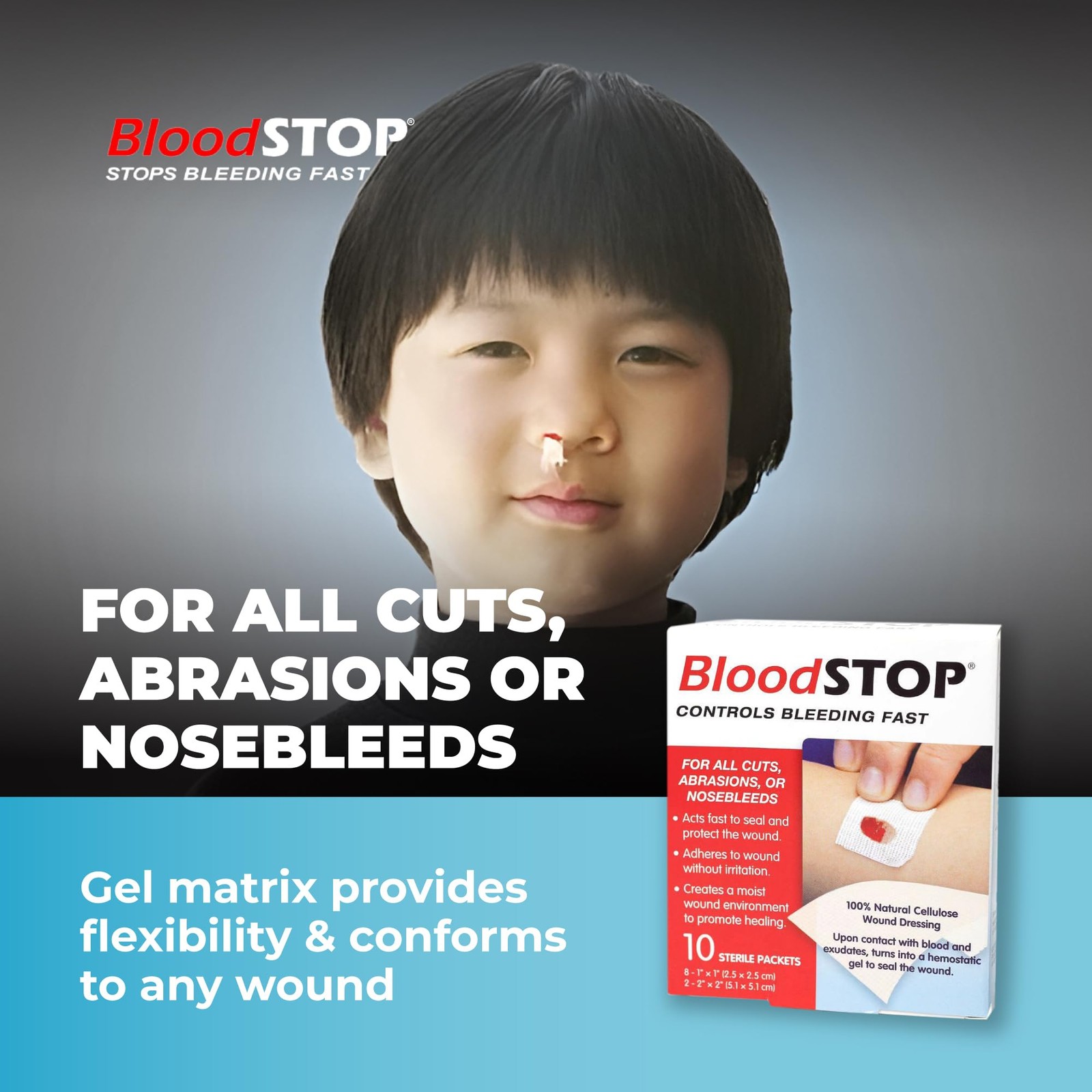 Bloodstop-Hemostatic Dressing Controls Bleeding Natural Plant-Based Wound
