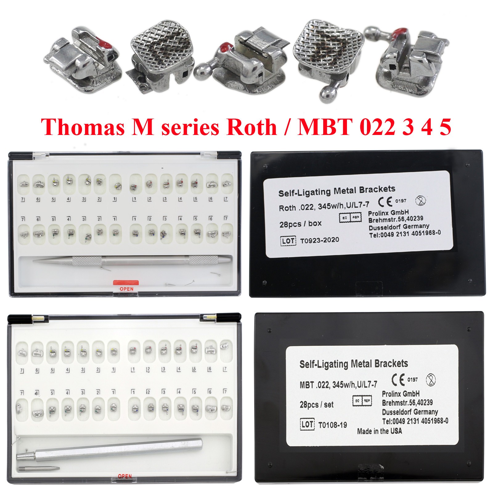 Thomas M Orthodontic Metal Brackets Passive Ceramic Brace Roth 022 Damon Q Clear