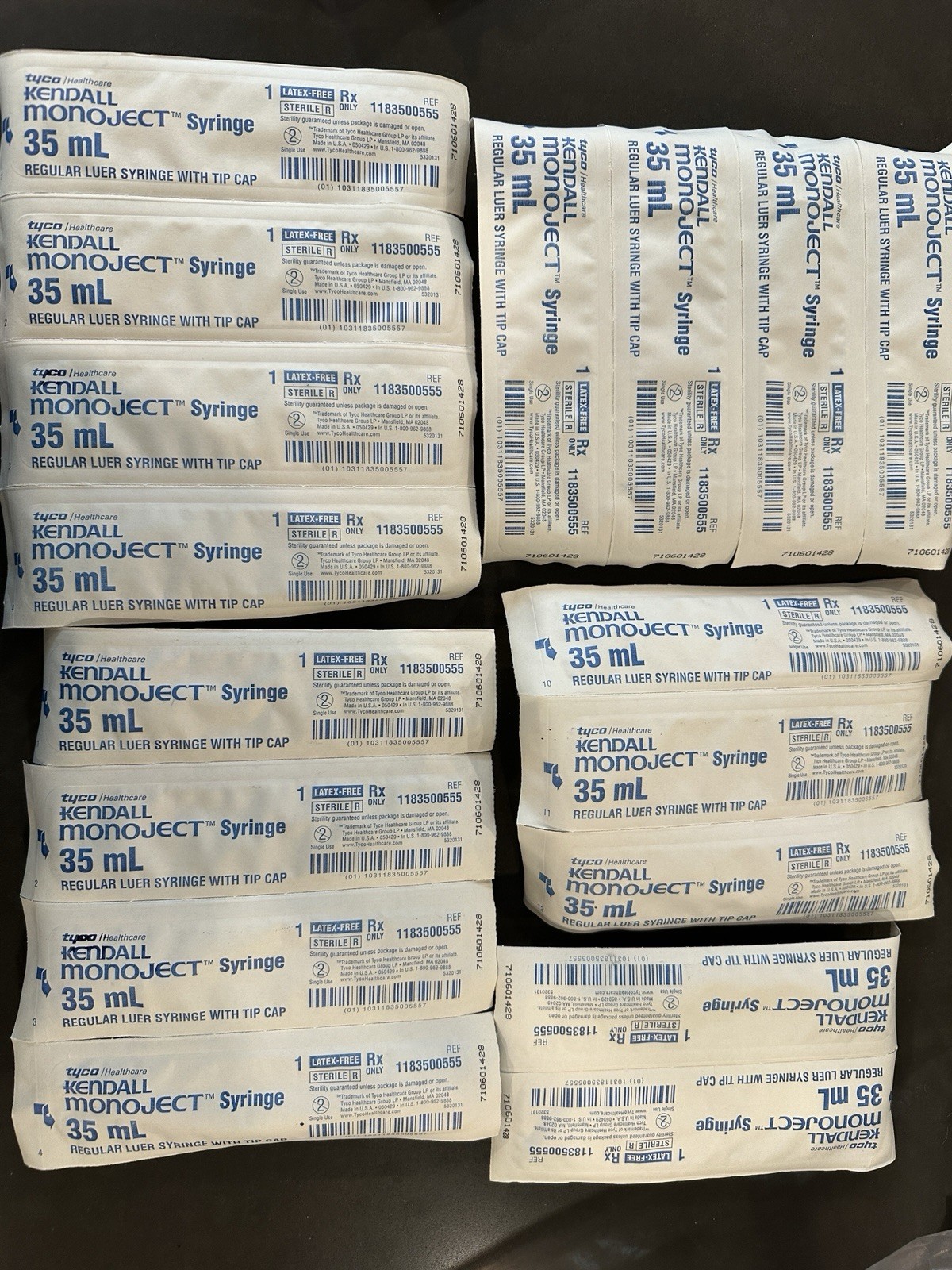Kendall Monoject 35 mL Single Use Sterile Syringes Catheter Tip Lot Of 17
