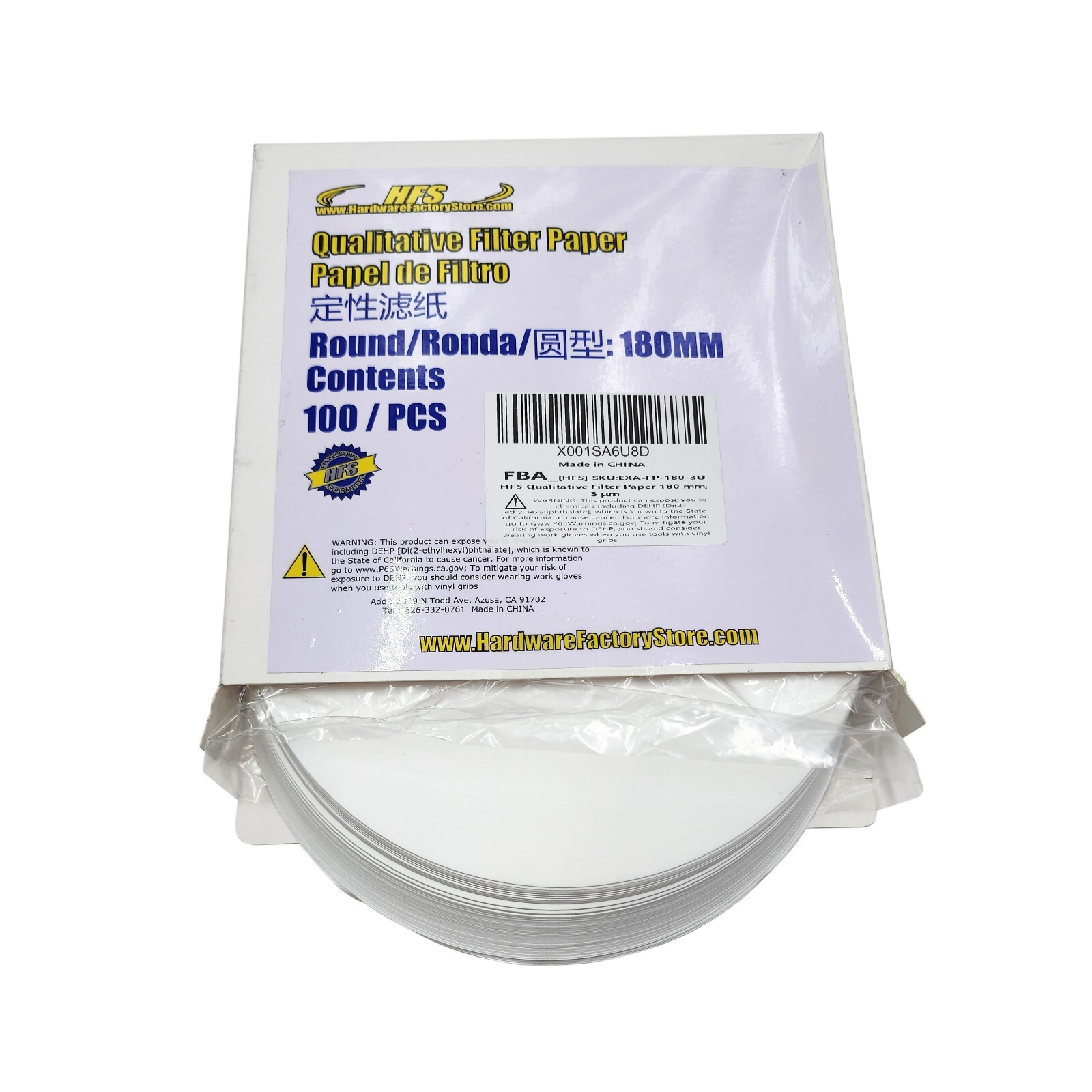 180mm Ashless Qualitative Filter Papers Lab 100PCS 1UM 3UM 6UM 11UM 20UM