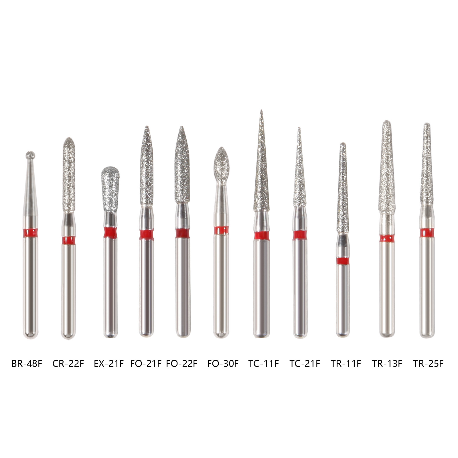 5Pcs/pack Dental Fresas diamante Bur Fit High Speed Handpiece Friction Grip OR