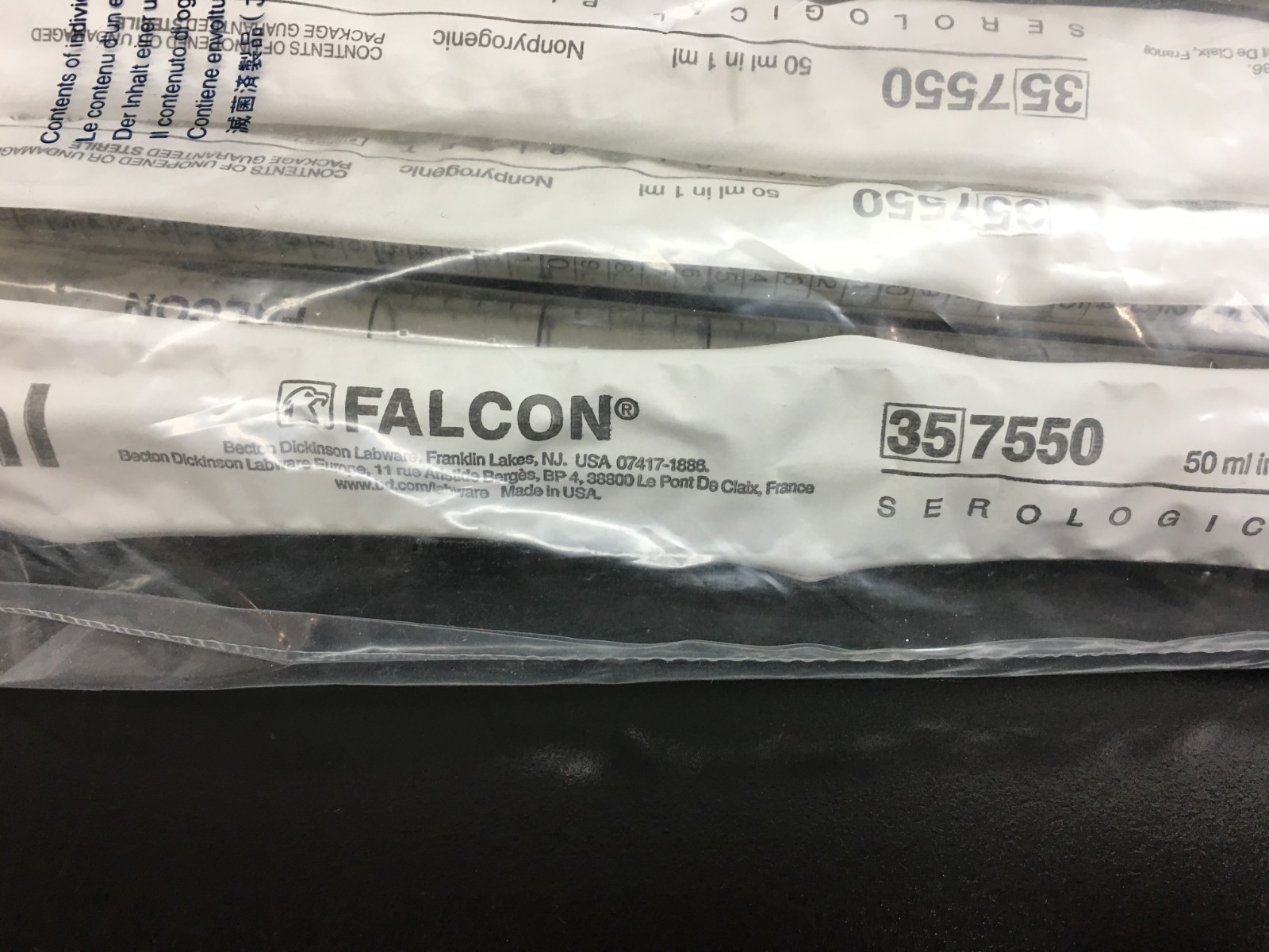 Corning Falcon REF 357550 Serological Pipet 1.0 Increments 50mL Lot 18 PCS