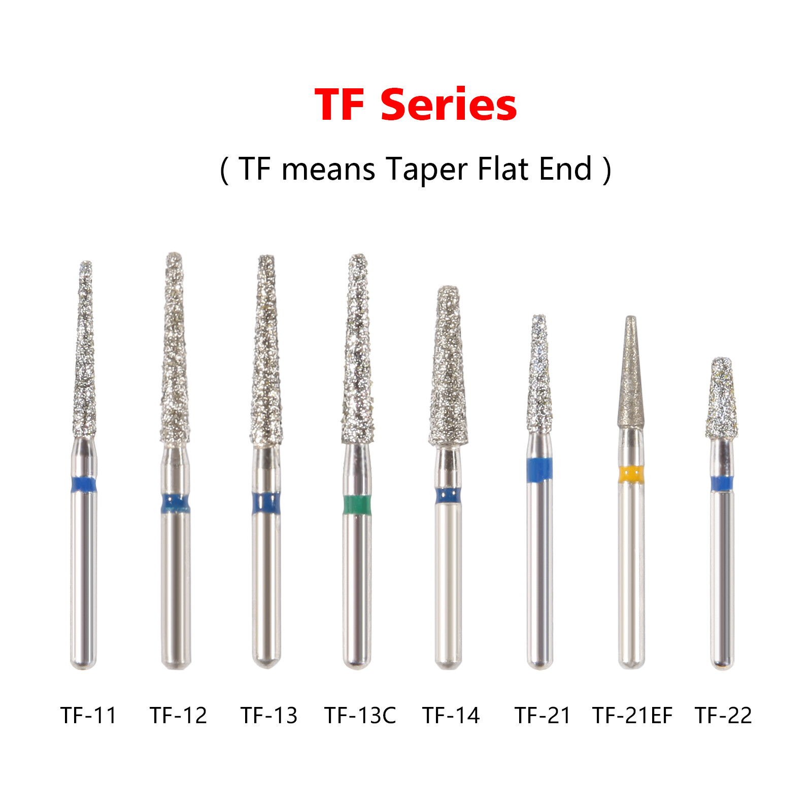 5Pcs/pack Dental Fresas diamante Bur Fit High Speed Handpiece Friction Grip OR