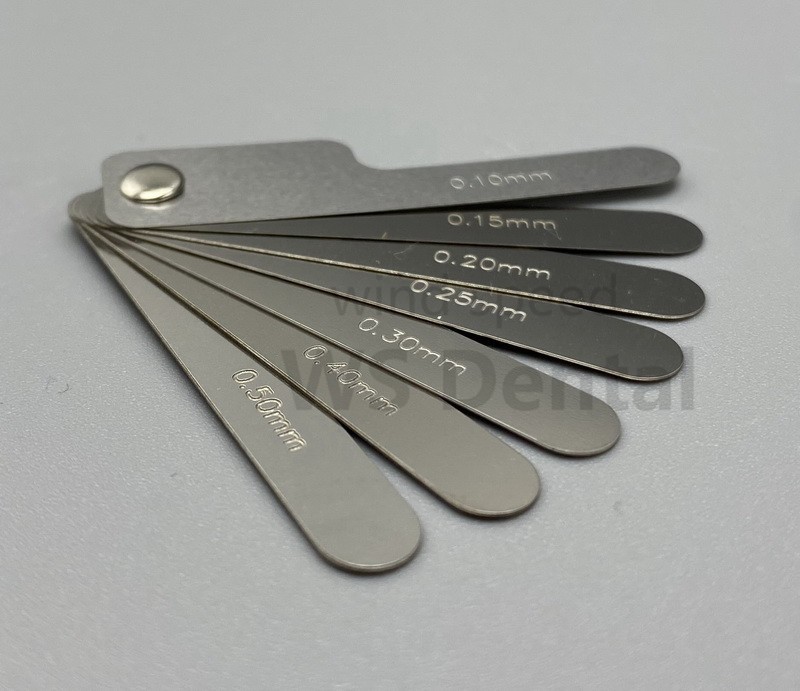 2 Sets Dental Orthodontic Interproximal Reduction IPR Gauge Ruler 0.10-0.50mm