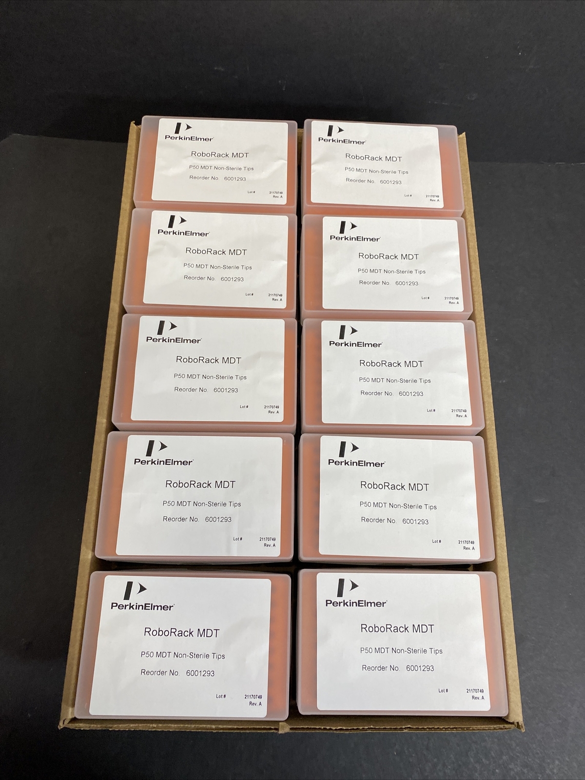 Perkin Elmer Pipette Tips 50 ul RoboRack 10 Racks
