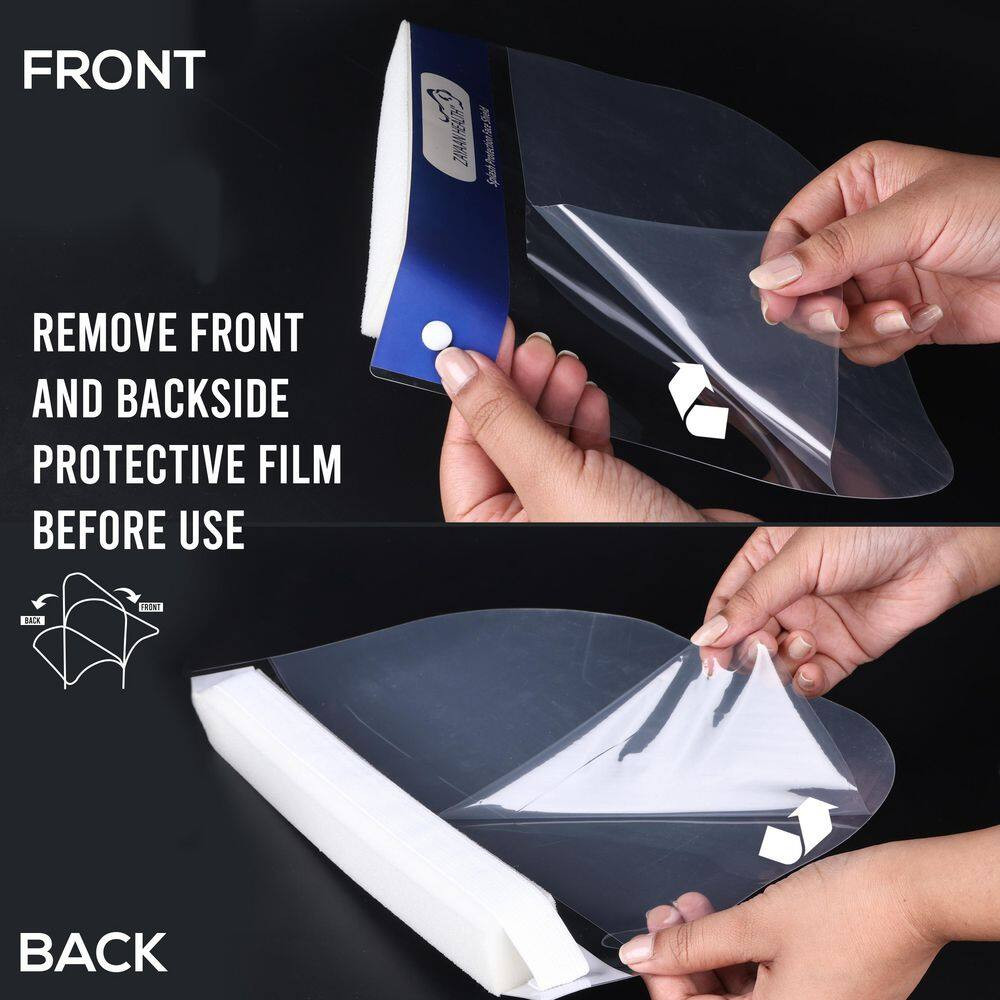 Lightweight Disposable Safety Face Shield with Elastic Headband, Full Face Cover