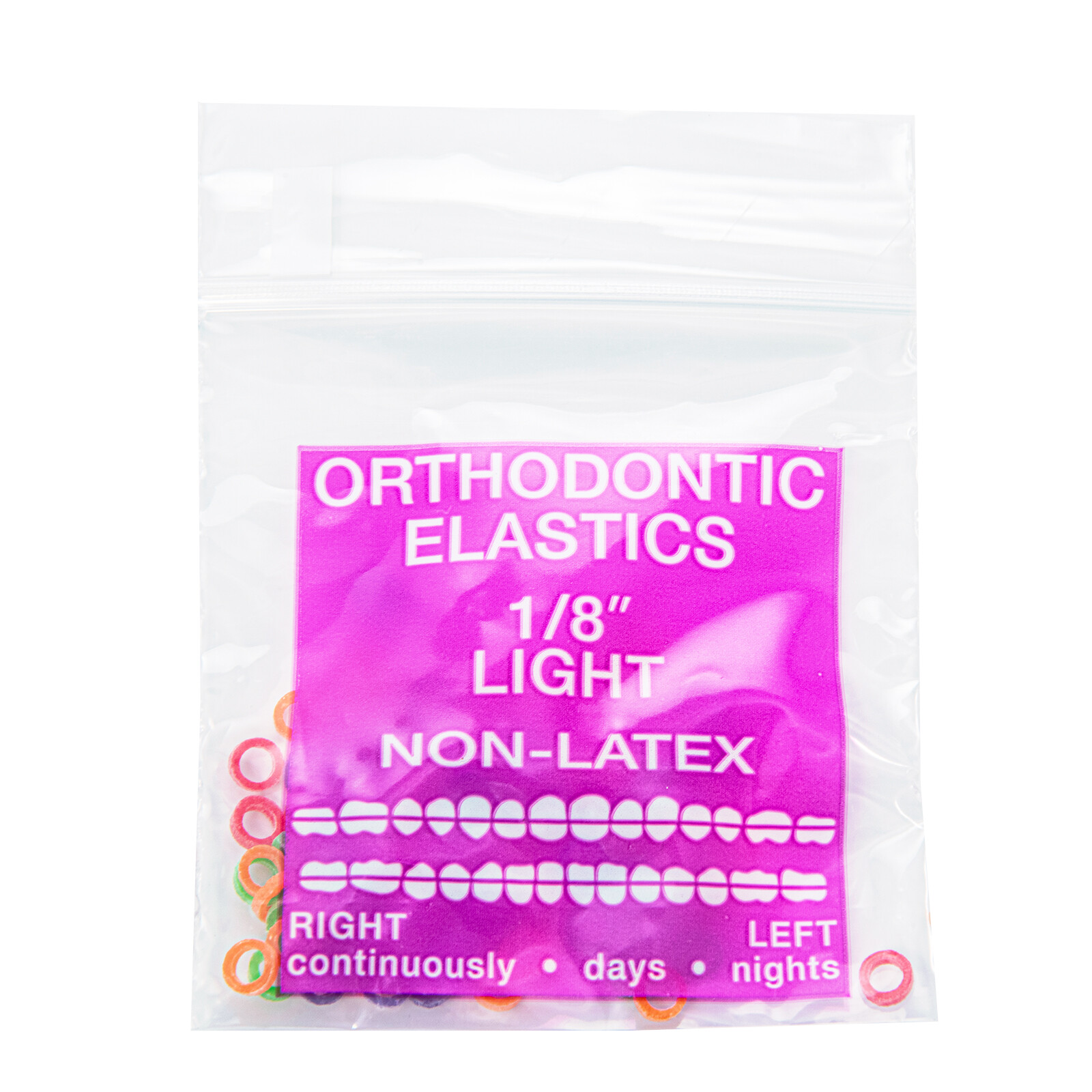 Dental Orthodontic Brakets Brace/ Intra Oral Elastic Neon Rubber Bands Non-latex