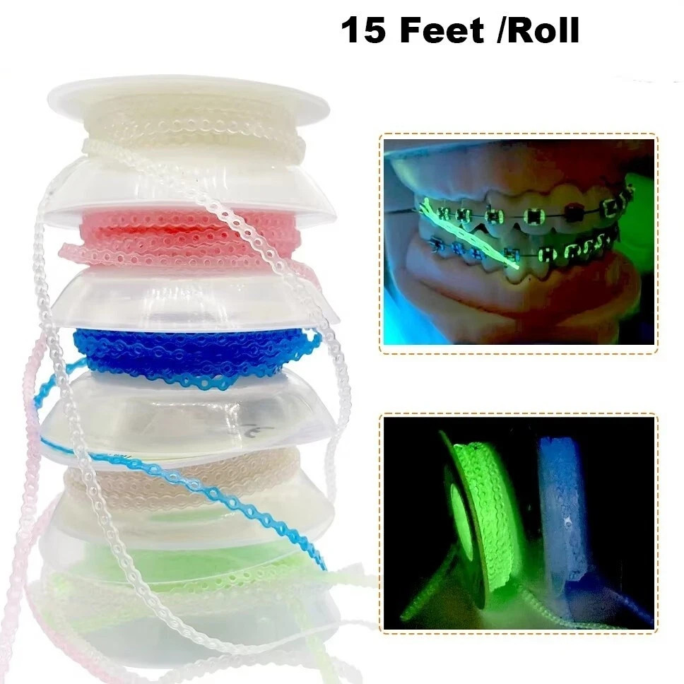 Dental Orthodontic Night-Light Luminous Elastics Ligature Ties Bands Power Chain