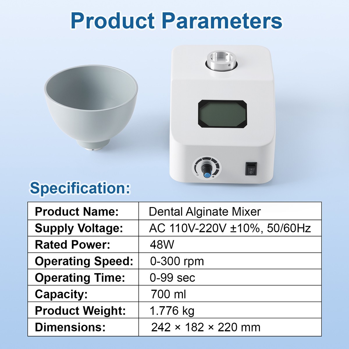 Dental Alginate Mixer Dental Impression Alginate Material Blender Automatic