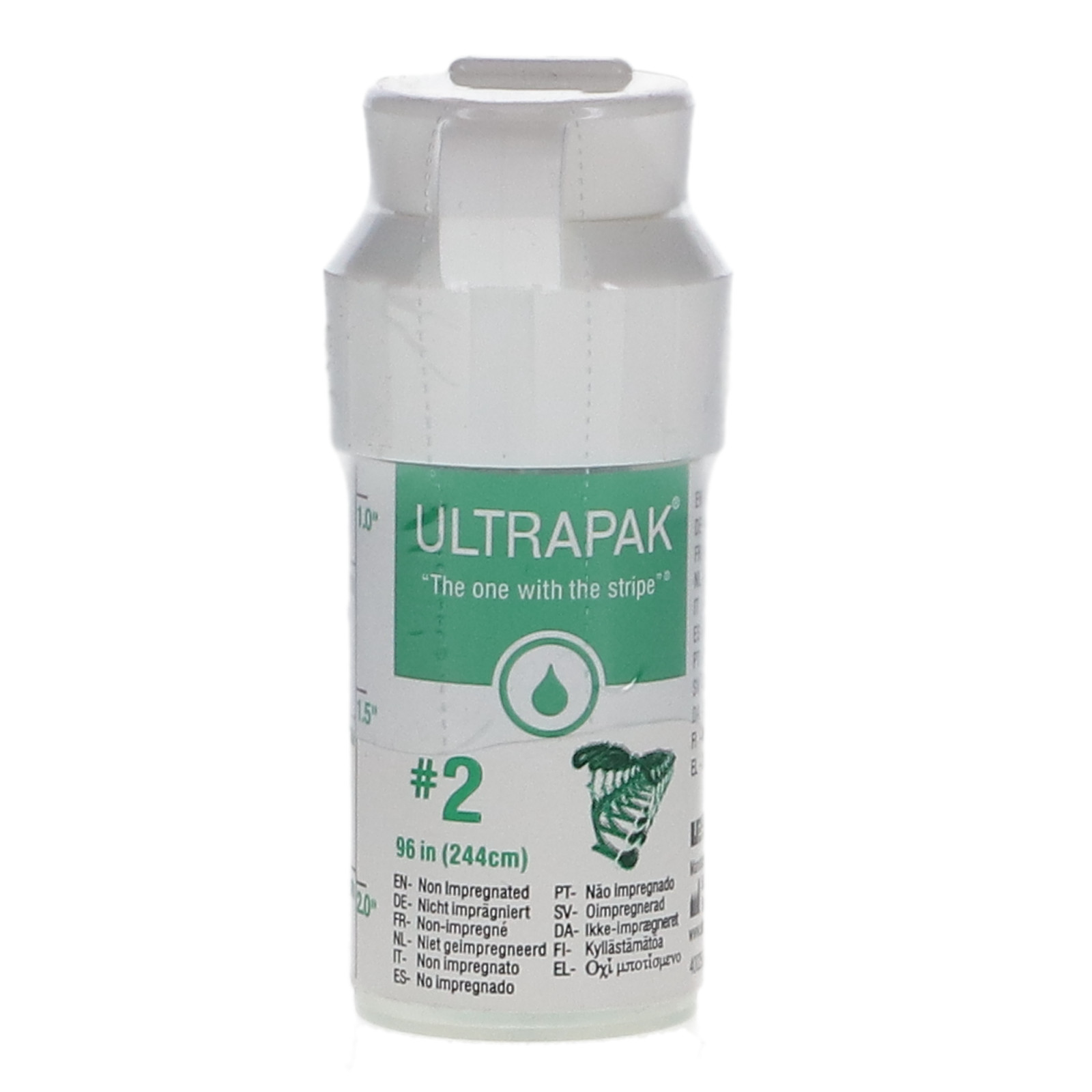 Ultradent 133 Ultrapak Gingival Retraction Cord Plain Knitted #2 Green 96″
