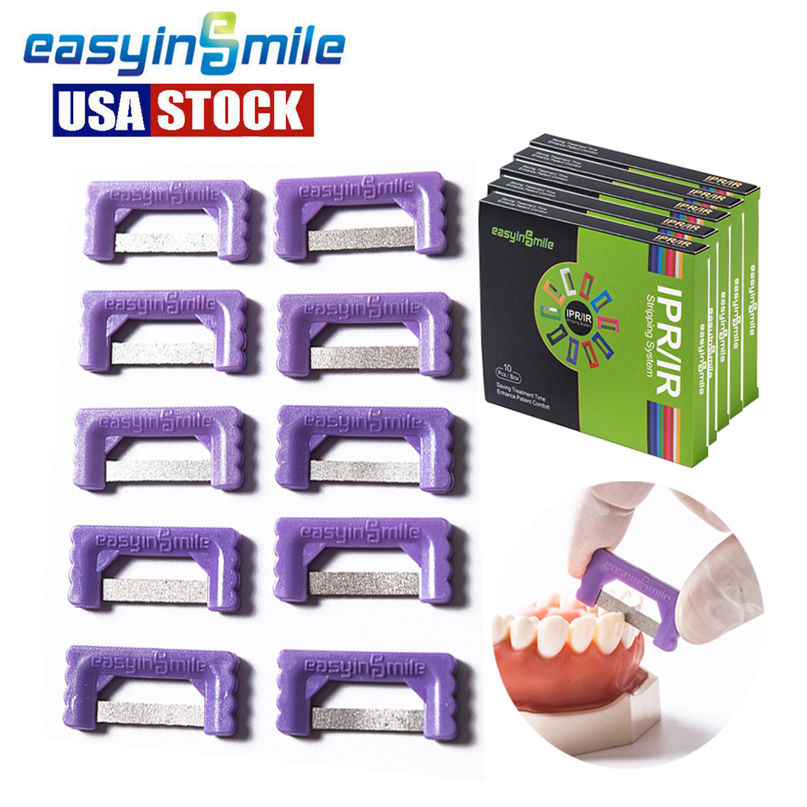 5packs EASYINSMILE Dental Orthodontic Interproximal Reduce Strips IPR Kit 0.2MM