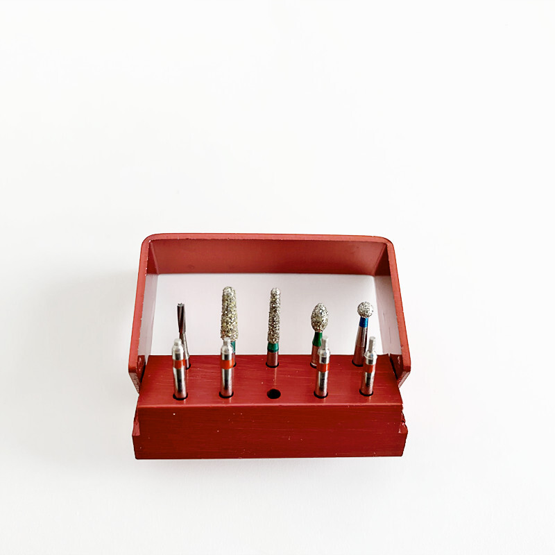 Dental Reverse Direction Fissure Drill Preparation Diamond Bur Sliver 9pcs/Set