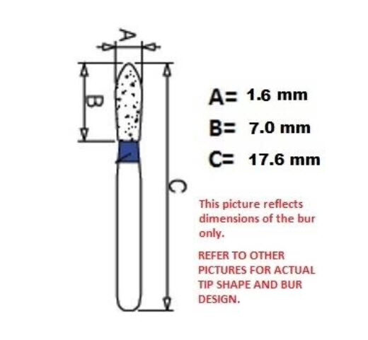 Osung Coarse Grit Multipurpose Dental Diamond Burs – 5 Pieces/Pk [173TF-13C]