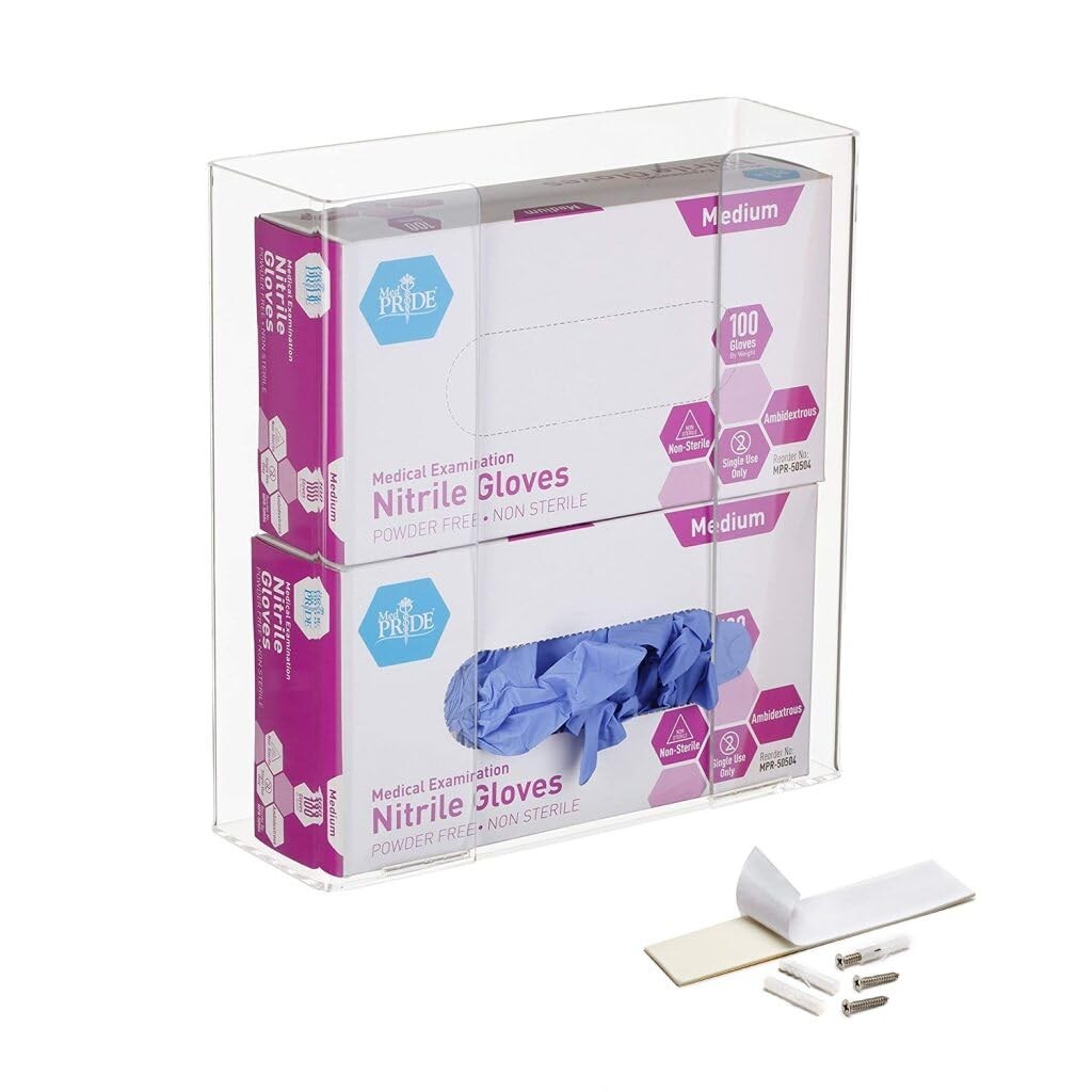 Adir Glove Holder for Wall Mount Holds A Double Box Capacity, Used As Medical Ru