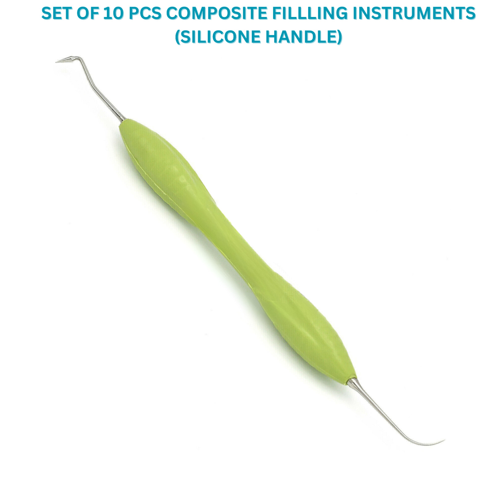 10Pcs Dental Composite Filling Instruments set Silicone Handle LM Arte Kit