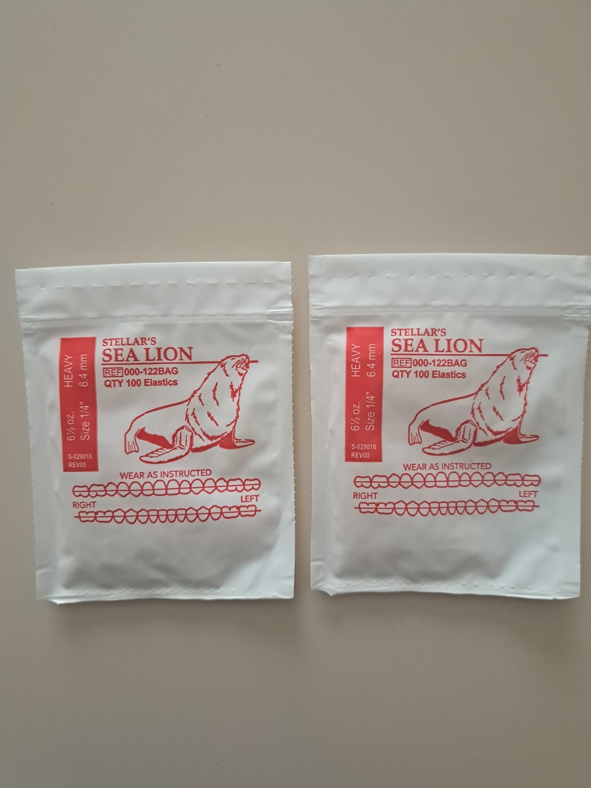 New Stellar’s SEA LION braces Elastics 100pc. 1/4′ Heavy 6.4mm. 2 pack