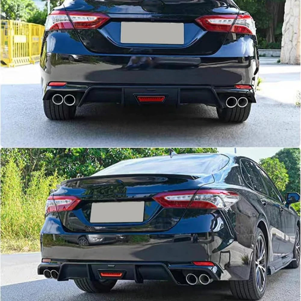 Rear Lip Bumper Diffuser for Camry 18-22 SE XSE with LED Light Glossy Black