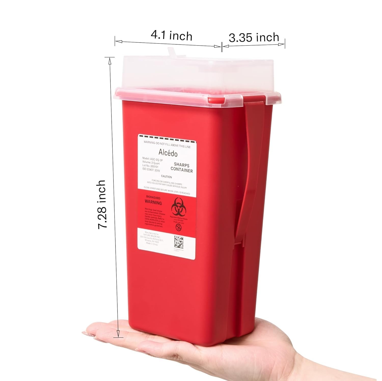 Lightweight 2 Quart Sharps Container – Ideal for Safe Medical Waste Disposal