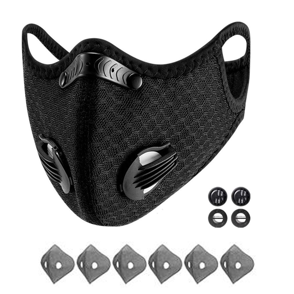 Washable Reusable Facepiece Half Face Cover Respirator Mask With Filters Valves