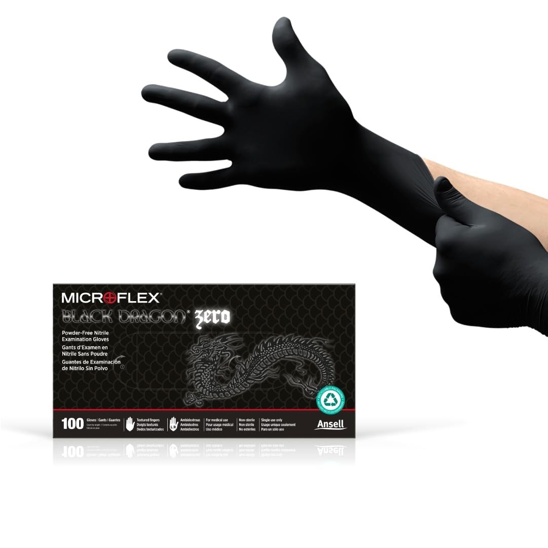 X Large Black Disposable Nitrile Gloves 100 Pack Protective Work Gloves