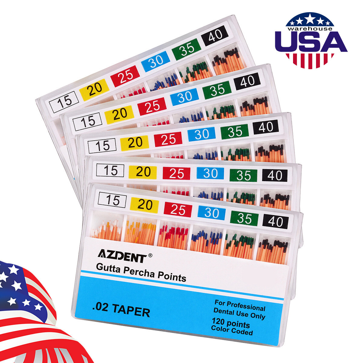 Dental Endodontic Absorbent Paper Points Taper/Gutta Percha Points Root Canal US