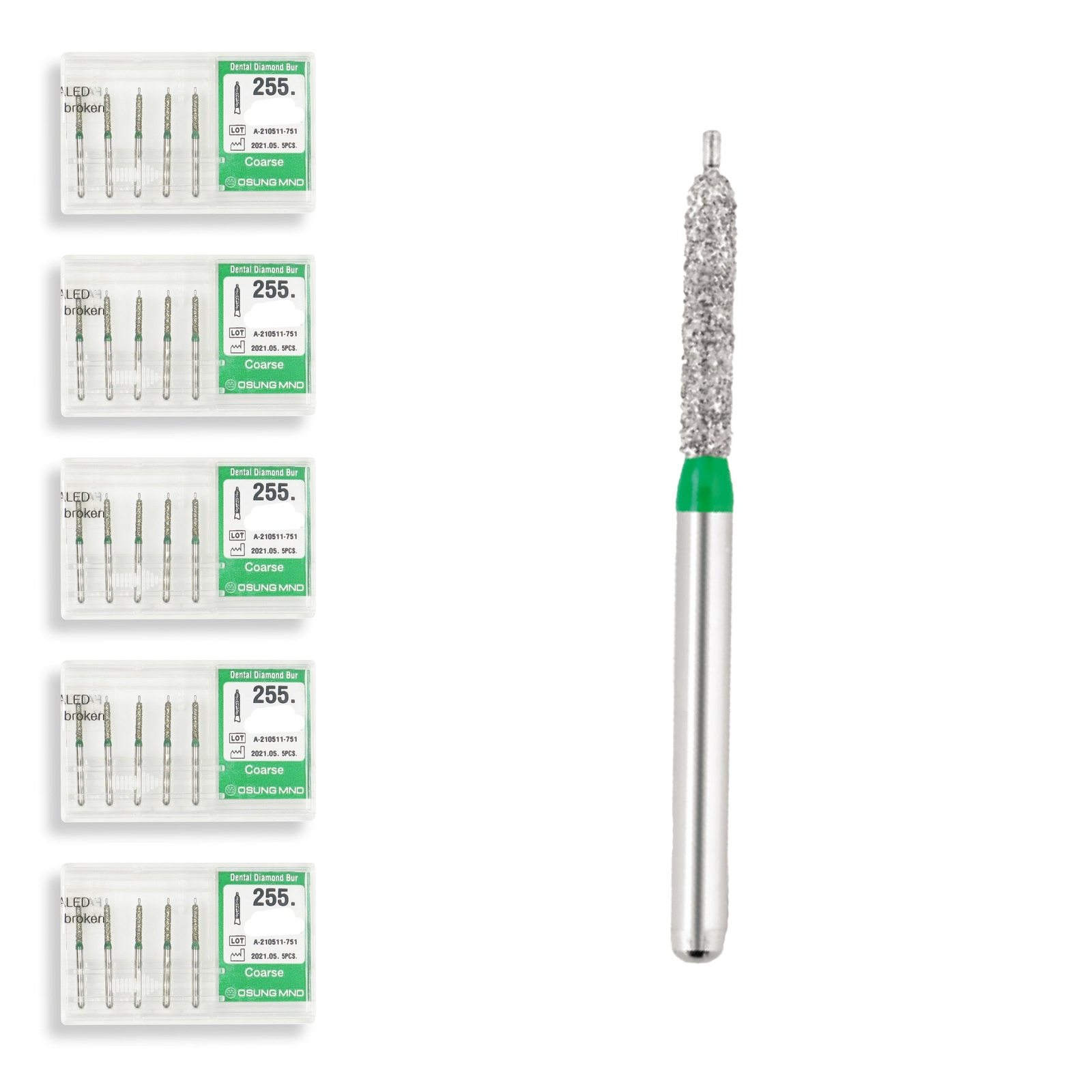 Cylindrical, Ogival End, Side Cutting Only 1.4 mm Dia. Coarse Dental Bur 25 Pcs