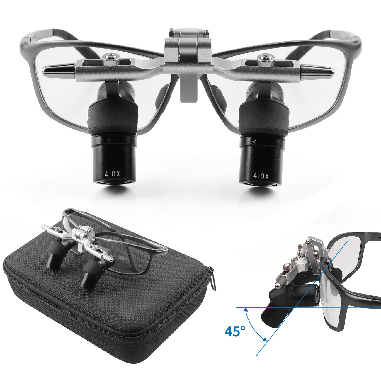 4X Dental Ergo Loupes Flip Up Zoom Loupes Surgical Adjustable Magnifying Glasses