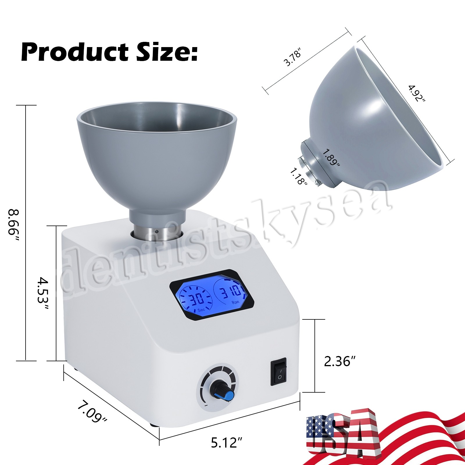 Automatic Dental Alginate Impression Materials Mixer 0–300RPM Lab Electric Mixer