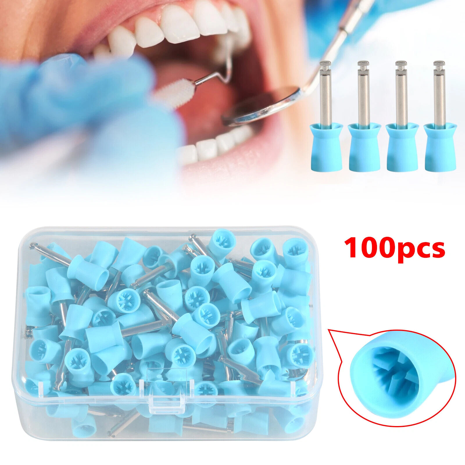 DMXDENT Dental Prophy Prophylaxis Polishing Cups Webbed Screw/Snap on Latch-Type