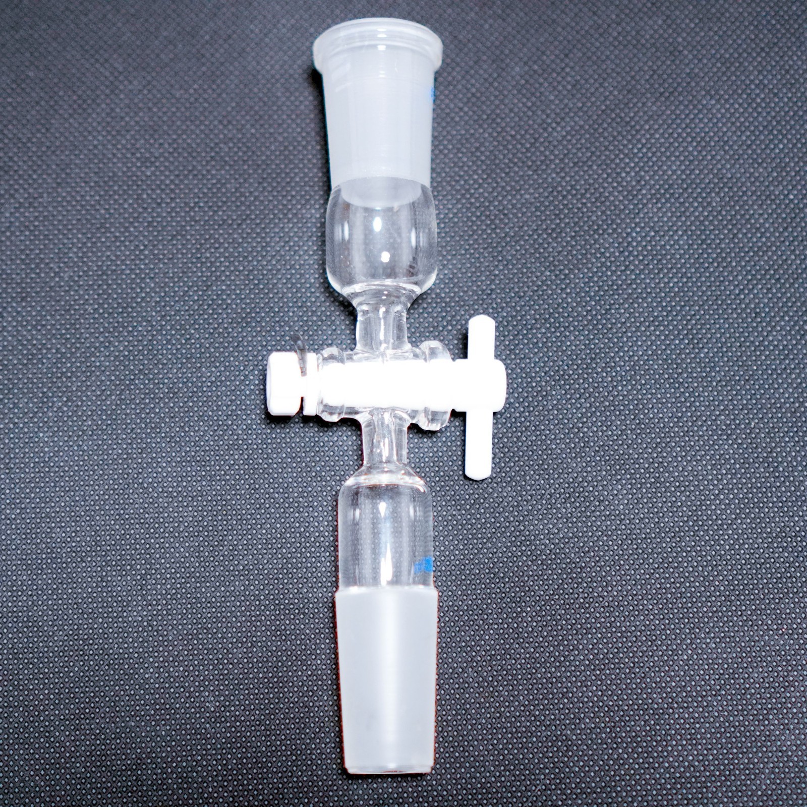 lab glass straight adapter with ptfe stopcock 24/40 joint flow control adapter