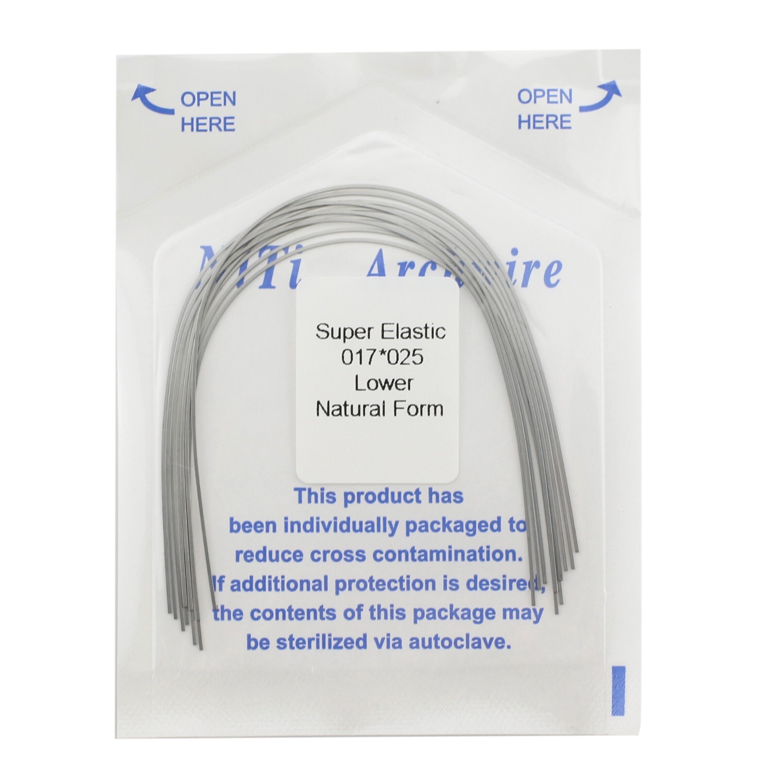 Dental Orthodontic Niti Arch Wires Natural Form Rectangular 16*16 16*22 19*25