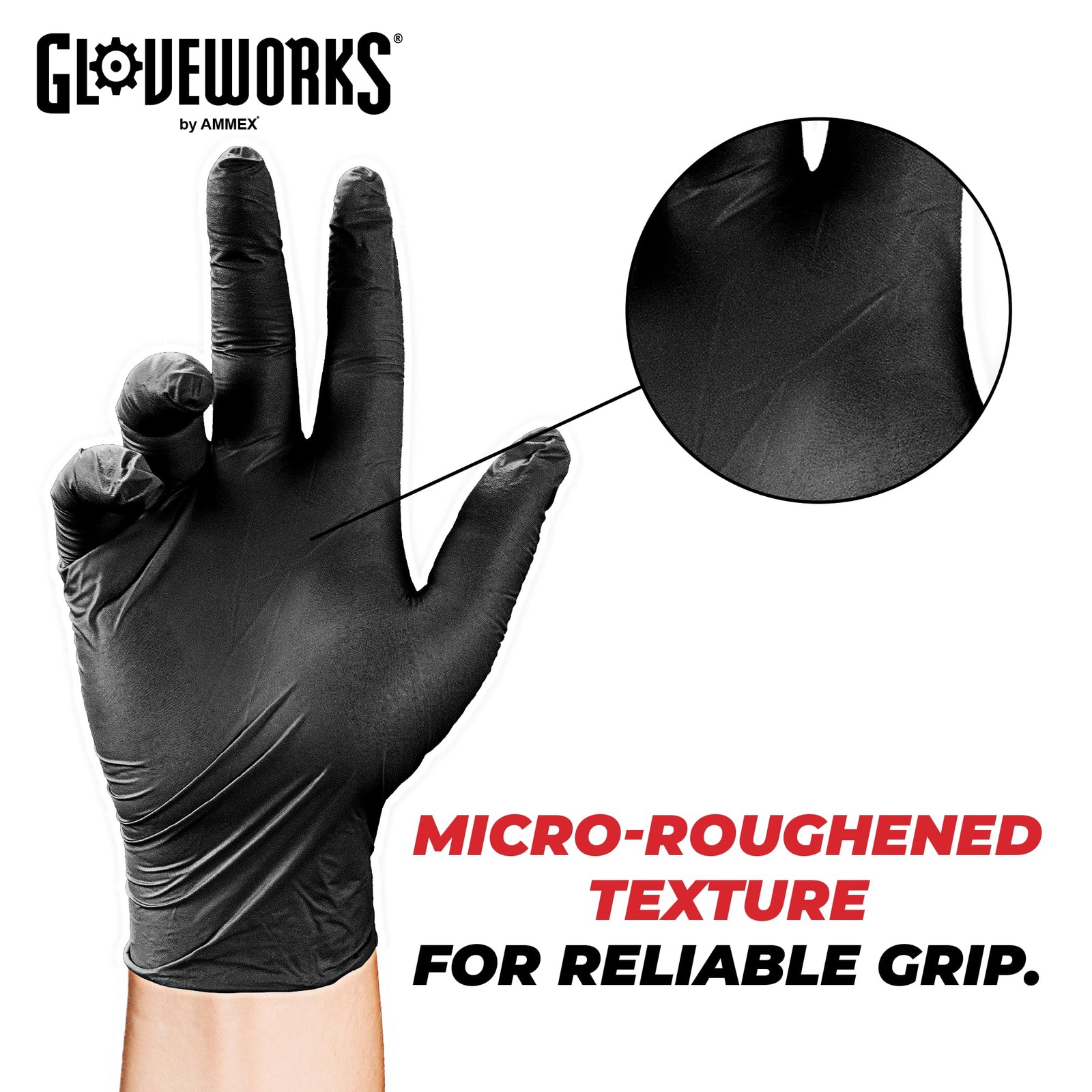 Black Nitrile Gloves XL 100 Pack Powder Free Textured Industrial Disposable