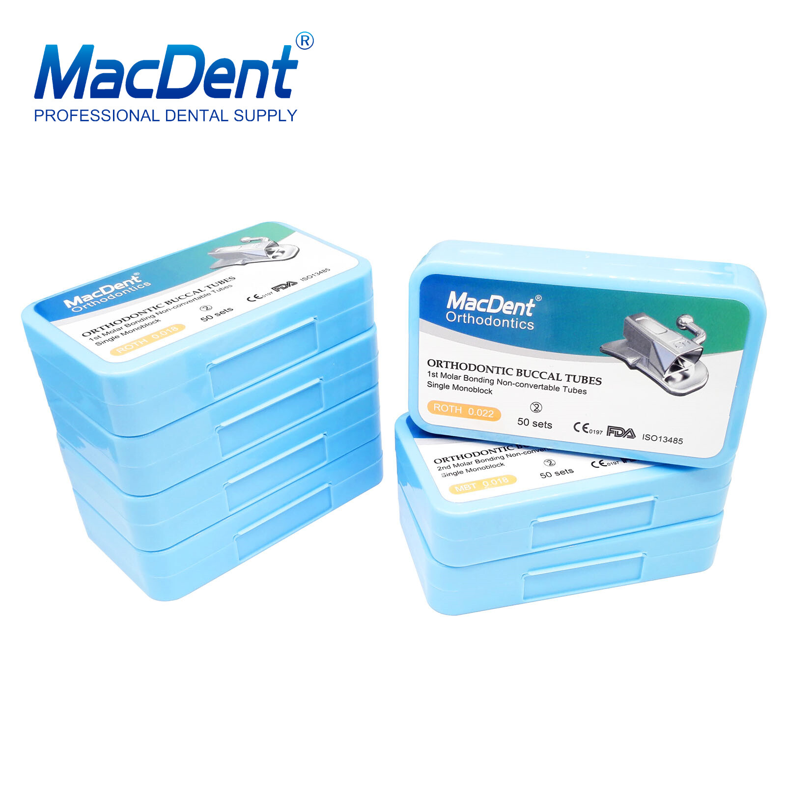 MacDent Dental Ortho Braces Brackets Mini Roth.022 345H/Arch Wire/Buccal Tube