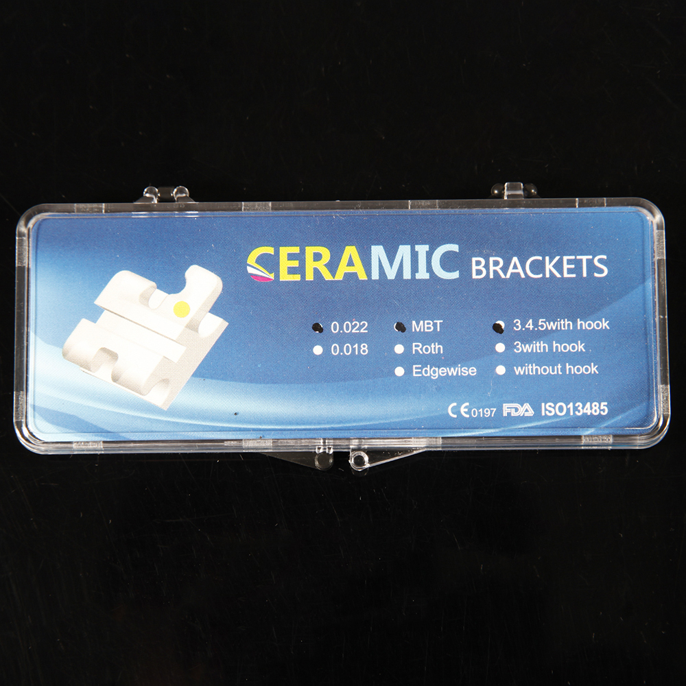 20pcs/set Dental Ceramic Braces Bracket Orthodontic MBT. 022 3-4-5 with hooks