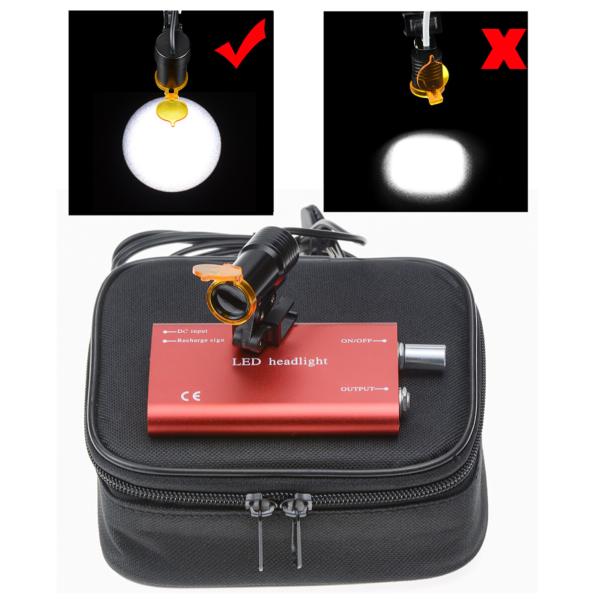 5W Dental Normal Clip High Power LED Headlight with Light Shield Shade DY-007 CE