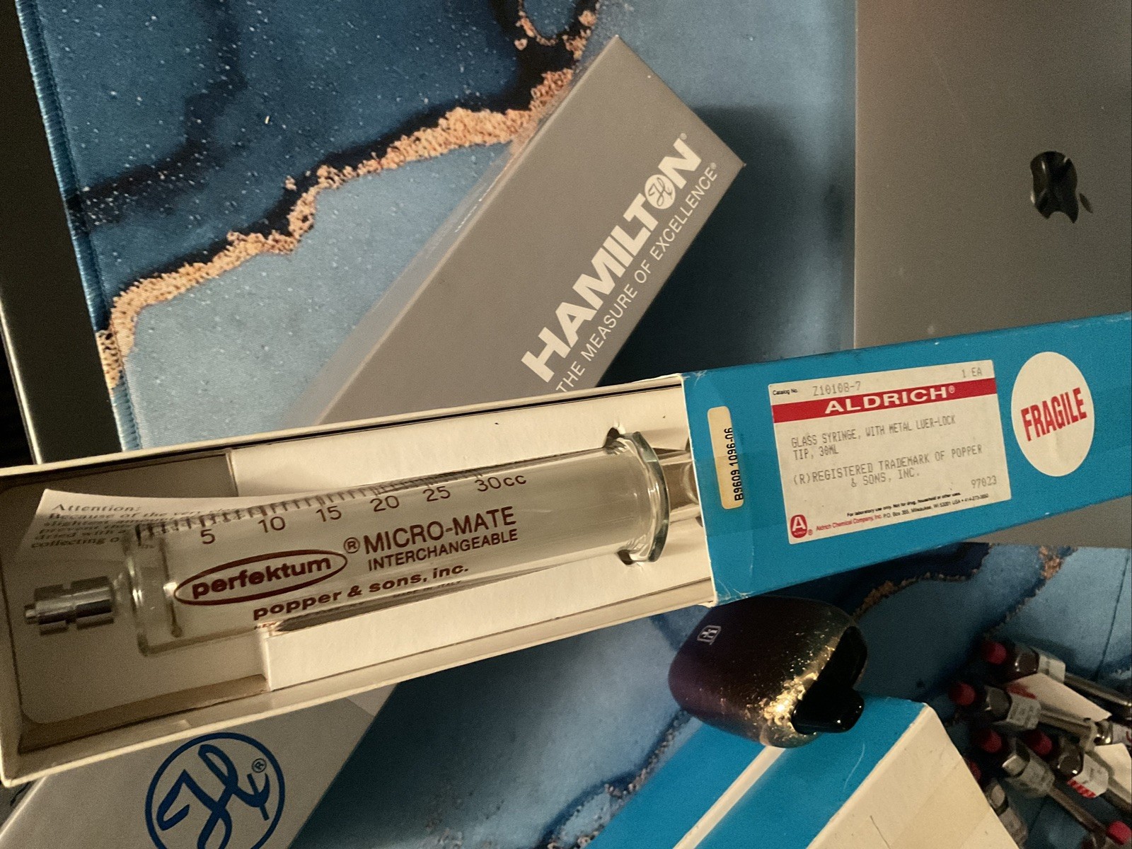 NEW Hypodermic Syringe Popper & Son PERFEKTUM 30cc