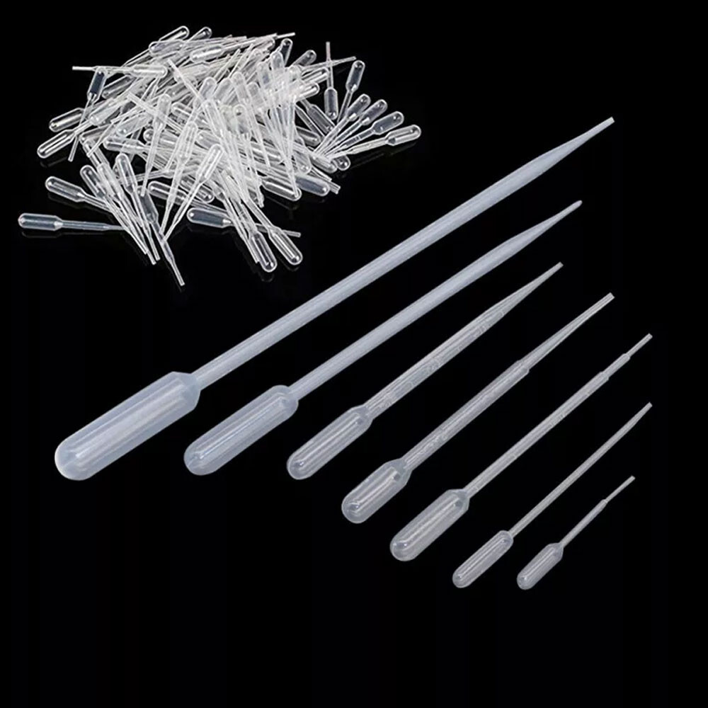 100/200Pcs Transparent Plastic Disposable Transfer Oils Pipettes Eye Dropper