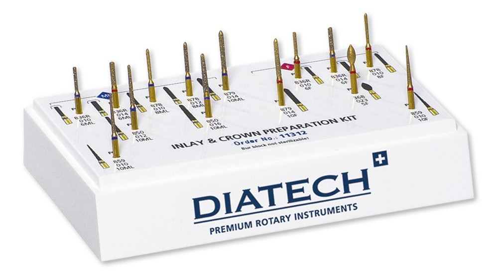 Coltene Diatech Gold Diamond Burs Inlay and Crown Bridge Golden Kit Switzerland