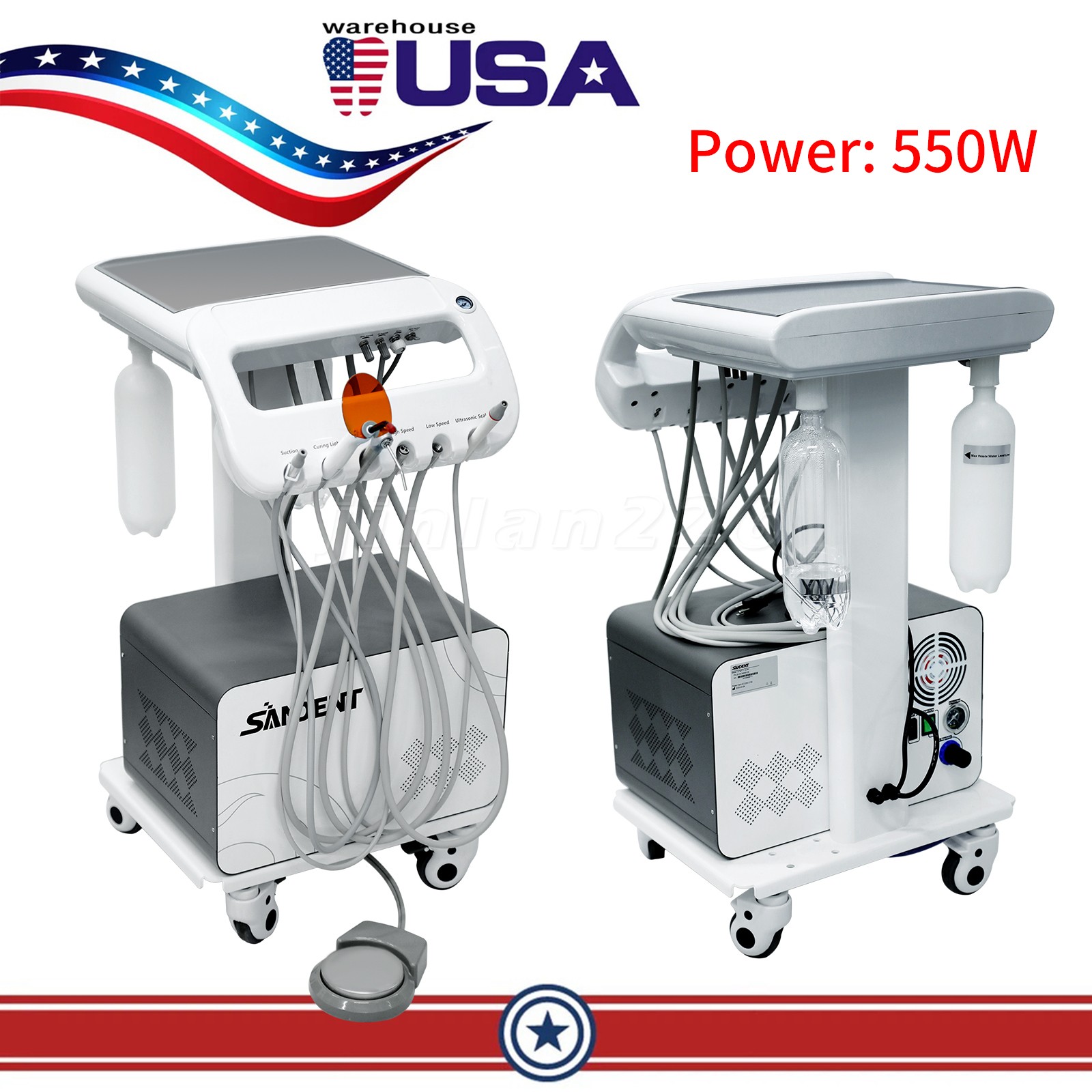 Portable Mobile Dental Delivery Unit System Air Compressor Strong suction FDA&CE