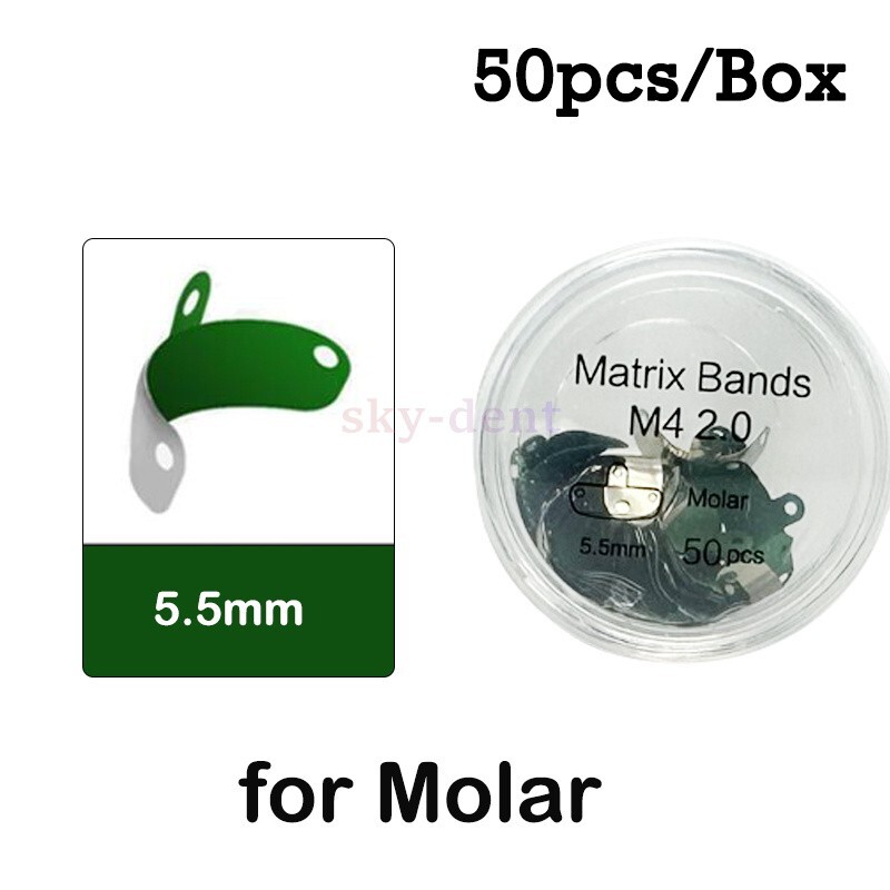 50Pc/Box Non-Stick Dental Matrix Bands With PTFE Coating Elastic Matrices M4 2.0