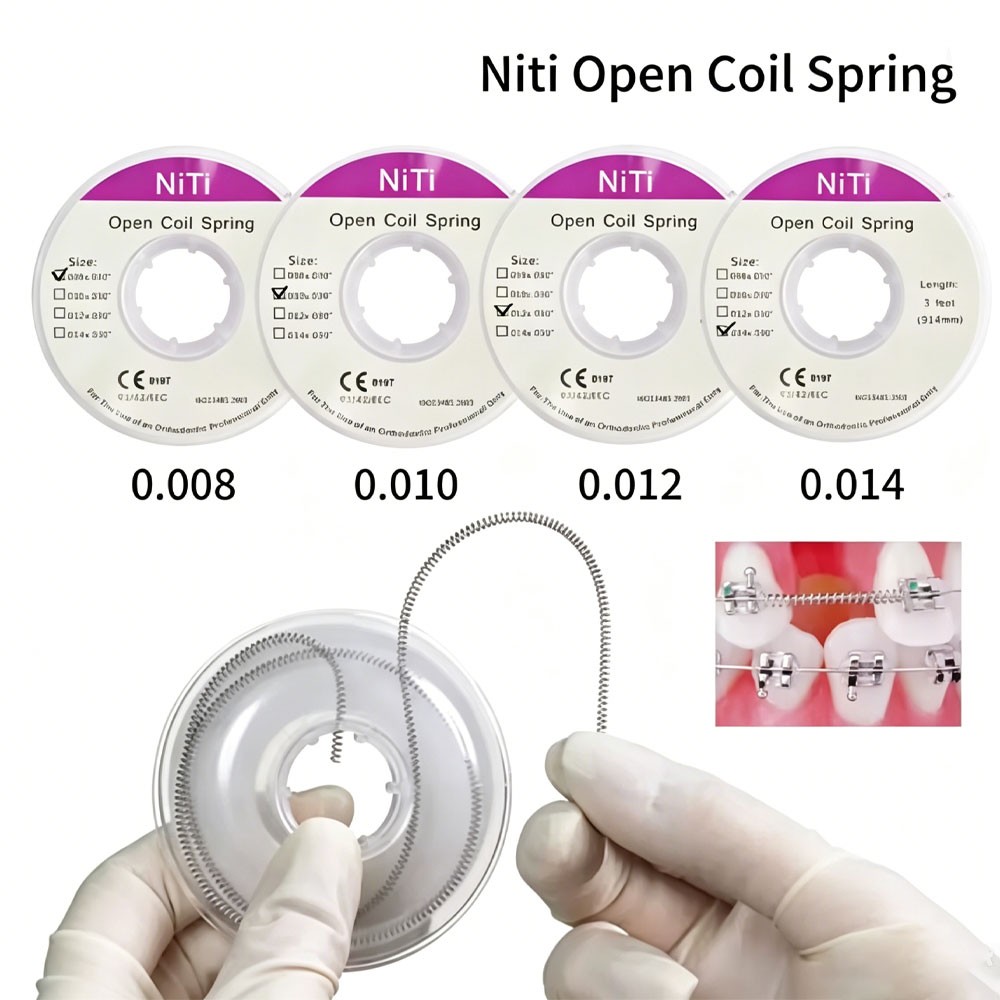 Dental Orthodontic Niti Open Coil Spring Spool Dia.008/010/012/014 3 Feet/914mm