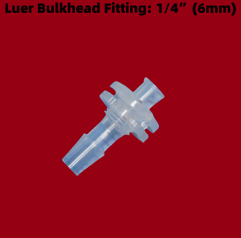 Luer Lock Female Bulkhead Fitting Connector 1/4″ inch 6mm Hose Barb Adapter